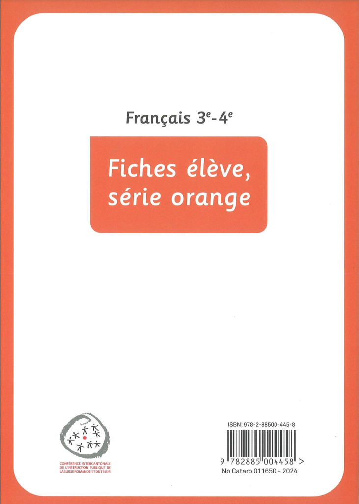 Français 3-4e, fiches élèves parcours, série orange (CATARO 11650)
