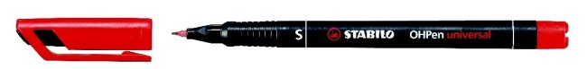 Stabilo OHPen universal superfein wasserfest, rot (10 Stück)