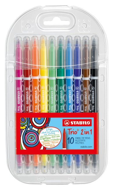 Fasermaler Stabilo Trio 2 in 1 Twin Pen, Sortiment 10 Farben
