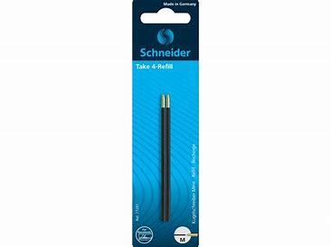 Recharge pour stylo à bille Schneider 4 couleurs (pq de 2 pces noir) 