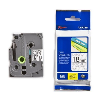 Ruban pour étiqueteuse Brother bande 18 mm  transparent / caractère noir