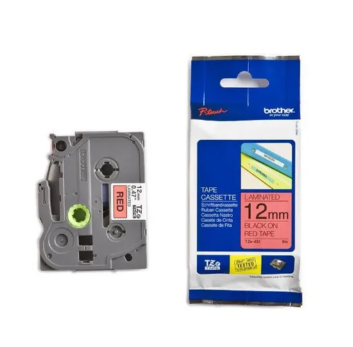 Ruban pour étiqueteuse Brother bande 12 mm  rouge / caractère noir