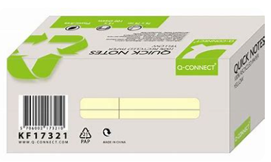 Feuilles adhésives jaune Quick Notes 76 x 76 mm (Pq de 12 x 100pces)