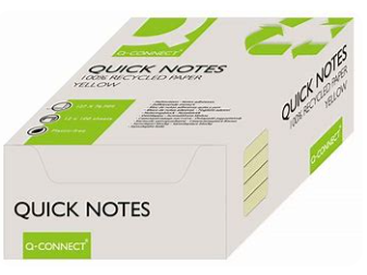 Feuilles adhésives jaune Quick Notes 127 x 76 mm (Pq de 12 x 100pces)