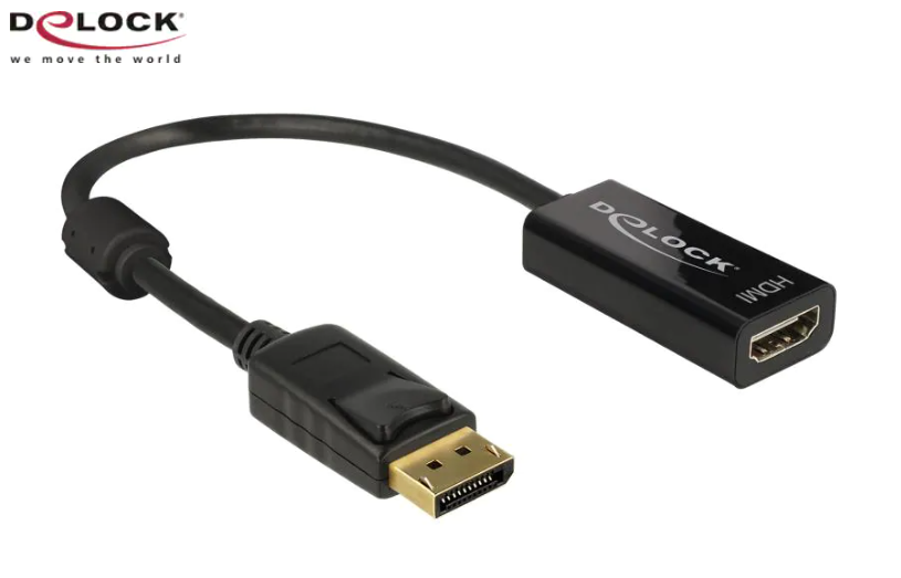 Delock Adaptateur DisplayPort - HDMI passif, 4K/30Hz, noir