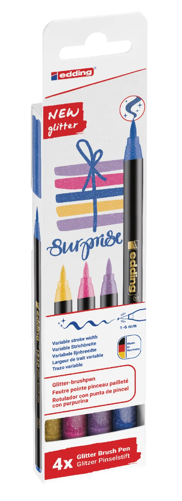Feutres edding 1340 Pailletées assortiment de 4 couleurs