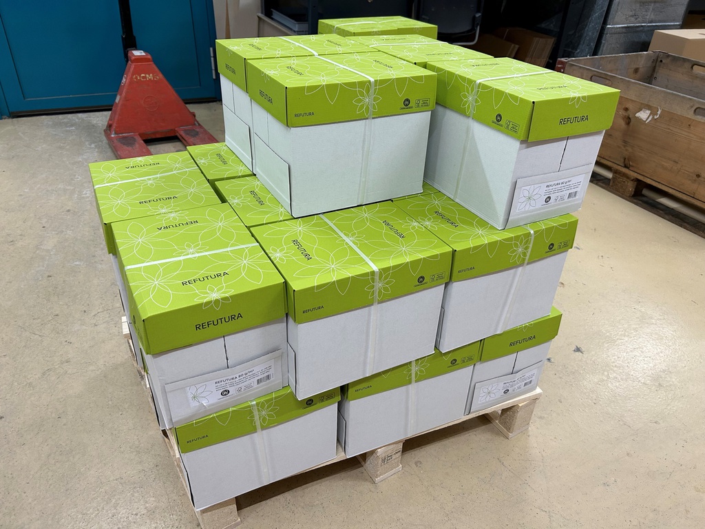 Papier photocopies A4 80g/m2 Refutura  (1/2 palette de 50'000 feuilles)