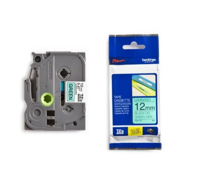 Ruban pour étiqueteuse Brother TZe731  bande 12 mm  vert / caractère noir