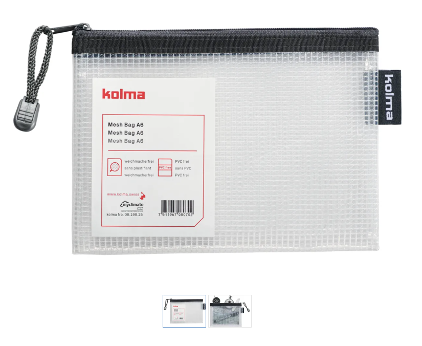 KOLMA Mesh Bag étui 08.198.25 fermeture à glissière A6