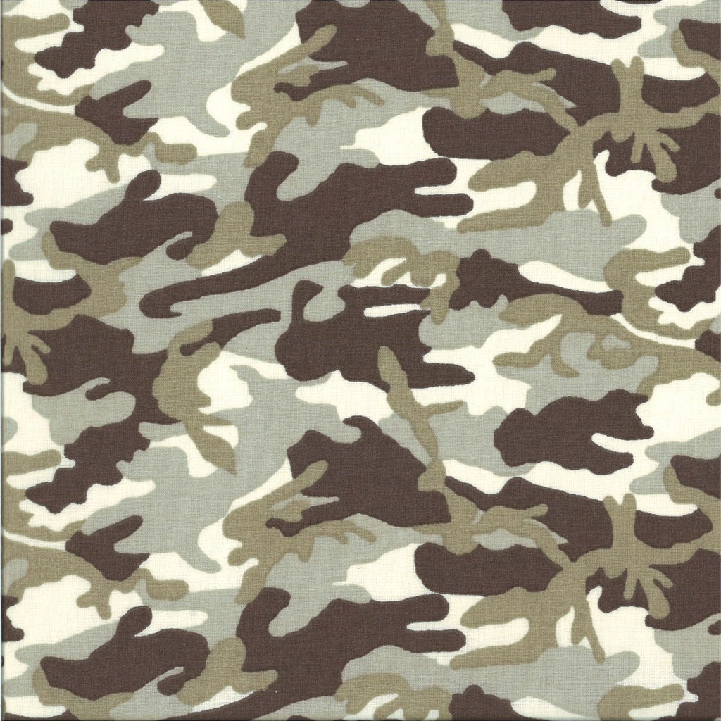 Coton camouflage imprimé largeur 140 cm