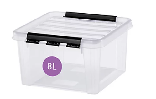 Caisse en plastique carrée avec couvercle 28X28X17cm